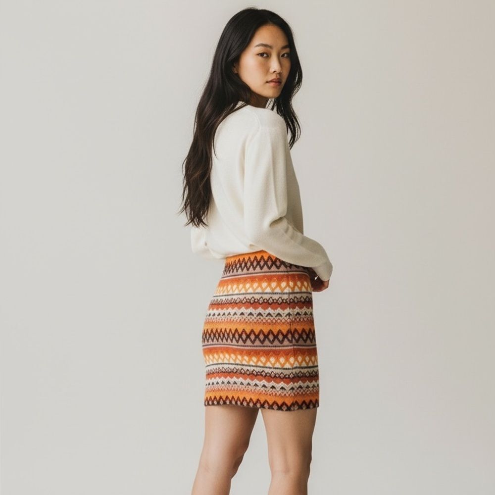 Mexicali Print Mini Skirt Med